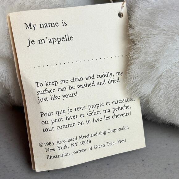 Vintage White Plush Bear Best Friends with Vintage 18M Pilot Sweater - Picture 12 of 12